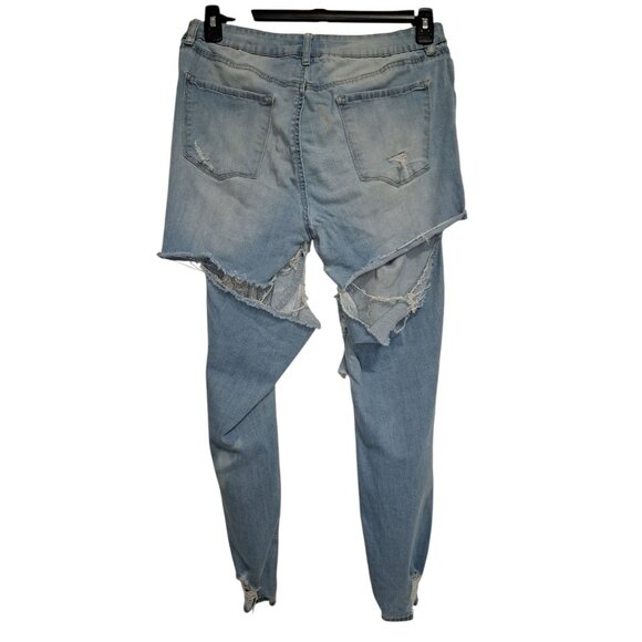 Refuge Womens Light Wash Distressed Skinny Jeans 14 - Picture 5 of 7